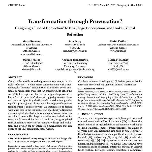 Transformation through Provocation? Designing a ‘Bot of Conviction’ to Challenge Conceptions and Evoke Critical Reflection