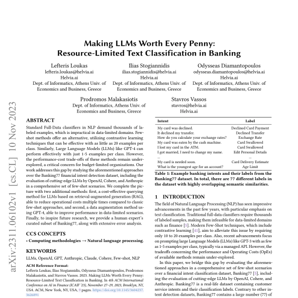 Making LLMs Worth Every Penny: Resource-Limited Text Classification in Banking